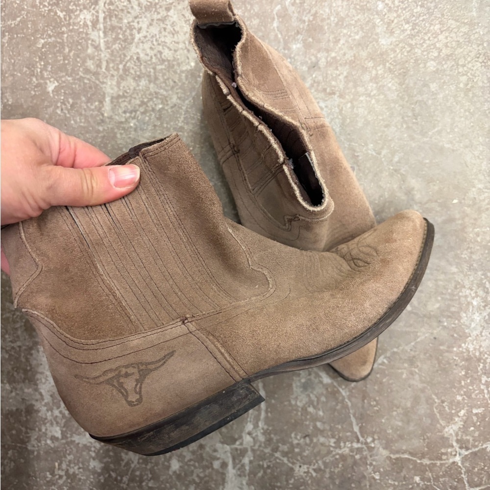 Cowboy suede‎ western festival booties
